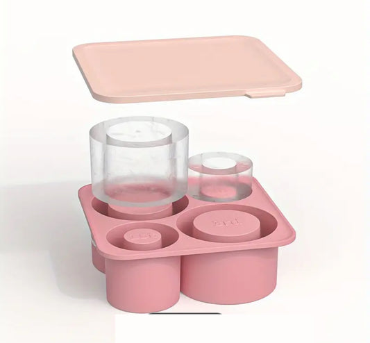 Bandeja de hielo  4 cavidades. 30 onz -40 onz ( Rosa )