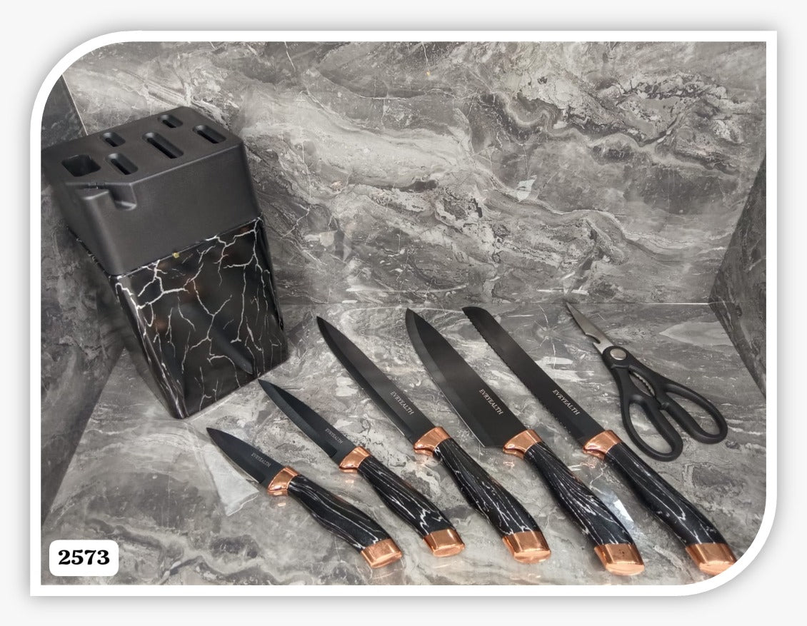 Set de cuchillos  de acero inoxidable agrietados