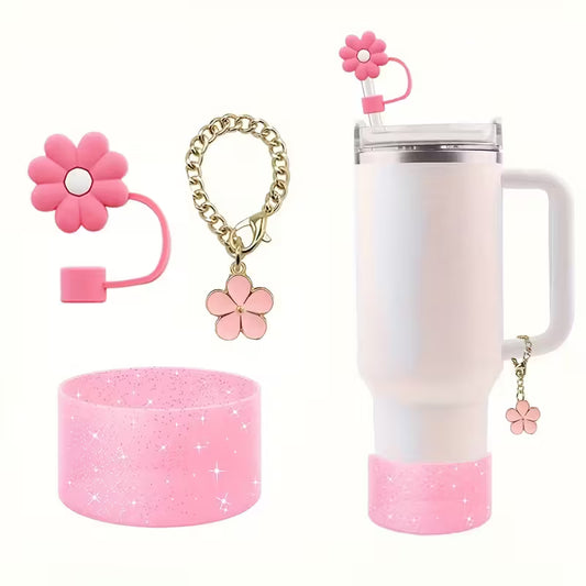 set 3 pc  base + protector + Dije // rosa