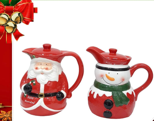 Jarra de cerámica de Papá Noel o Muñeco de Nieve 🎅 1.8 L . ( MOD 2)