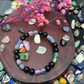 Pulsera Galvanizada  piedra rosa