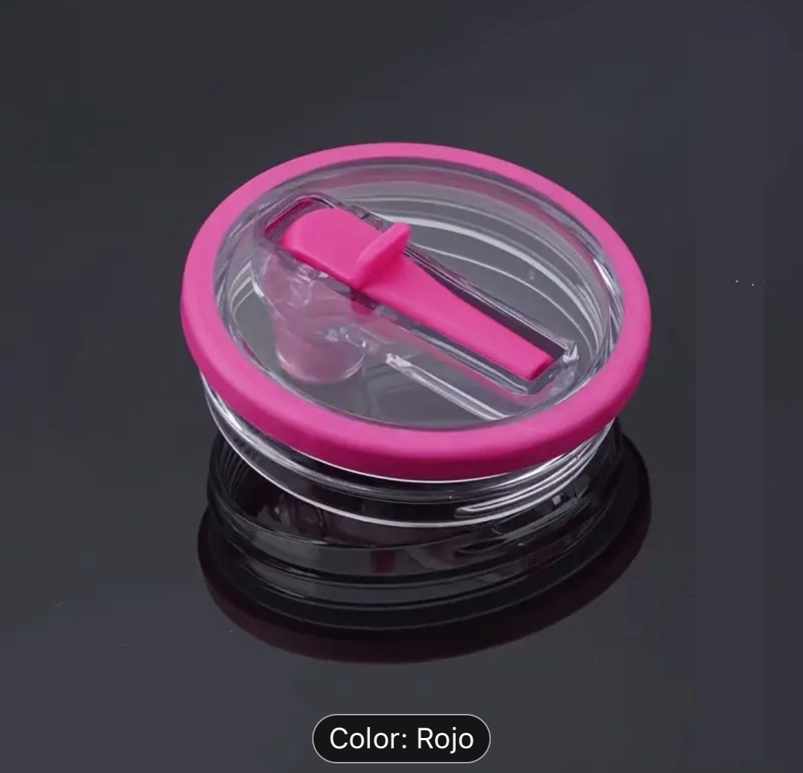 Tapa antiderrame acrílico Rojo Rosa  40 onz