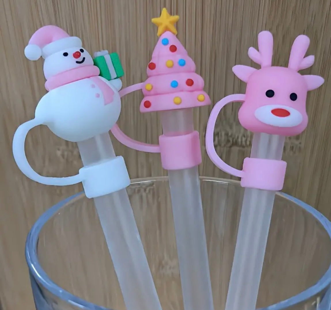 Protector de cañita Árbol de Navidad rosado
