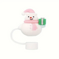 Protector de cañita  Muñeco de nieve rosado