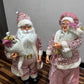 HERMOSOS PAREJA DE ADORNOS NAVIDEÑO ORO ROSA PAPÁ NOEL Y MAMÁ NOELA