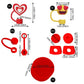 Set protectores carita feliz / Red / 9 pc /30 0nz - 40 onz