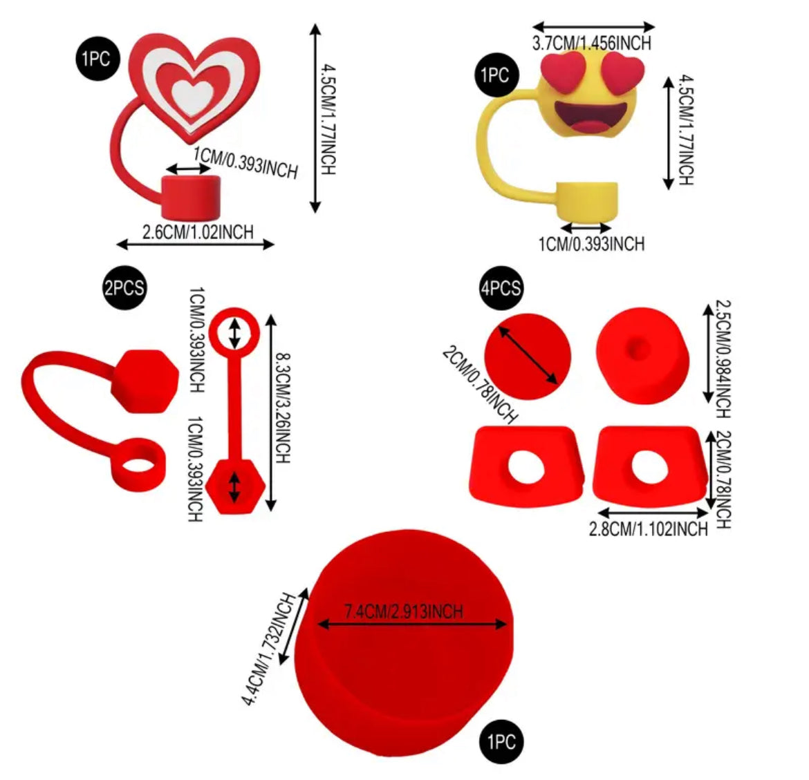 Set protectores carita feliz / Red / 9 pc /30 0nz - 40 onz