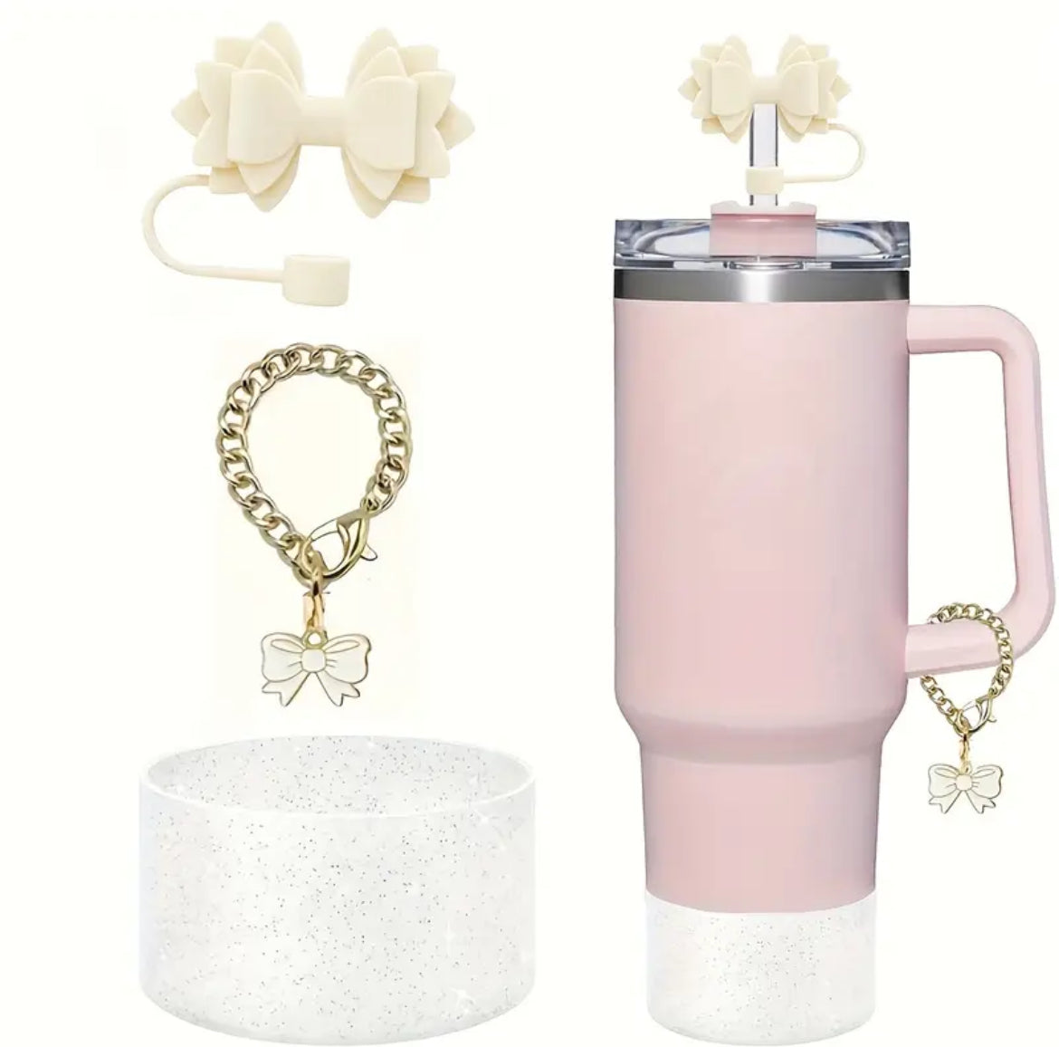 Set de 3 pc // Base escarchada + Protector + Dije