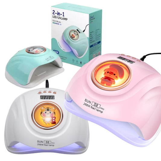 LAMPARA 2 EN 1 PROFESIONAL UÑAS SECADORA UV SUN S8 PRO LEDS 268W