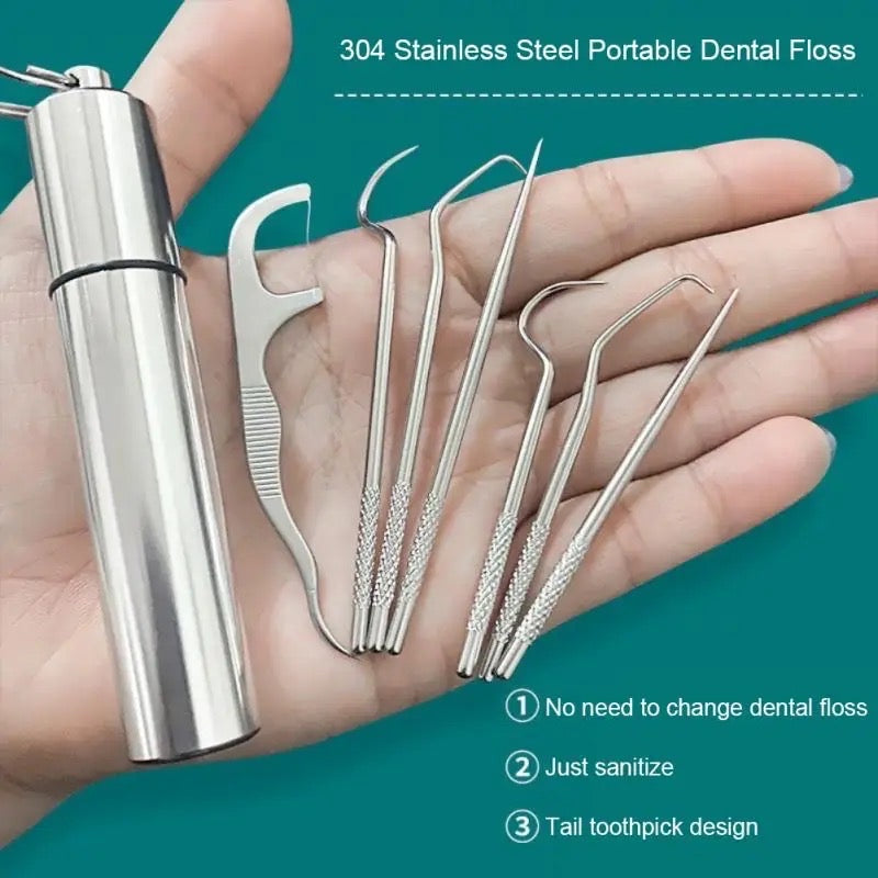 Kit de limpieza hilo dental de Metal  ( 8 pc)