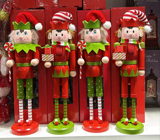 CASCANUECES ELFO NAVIDEÑOS DE 40 CM DE ALTO EN 4 HERMOSOS MODELOS