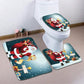 JUEGO 4 EN 1 NAVIDEÑO CON ALFOMBRA ANTIDESLIZANTE. PARA TAPA DE INODORO , TAPETE DE BAÑO BONITO Y BONITA CORTINA DE DUCHA IMPREMEABLE PAPA NOEL