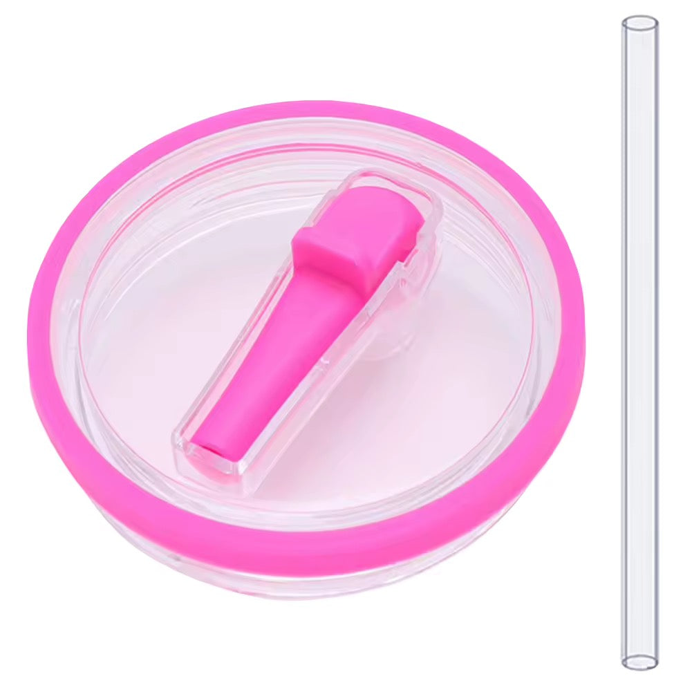 Tapa antiderrame acrílico Rosa  Roja 40 onz + Sorbete