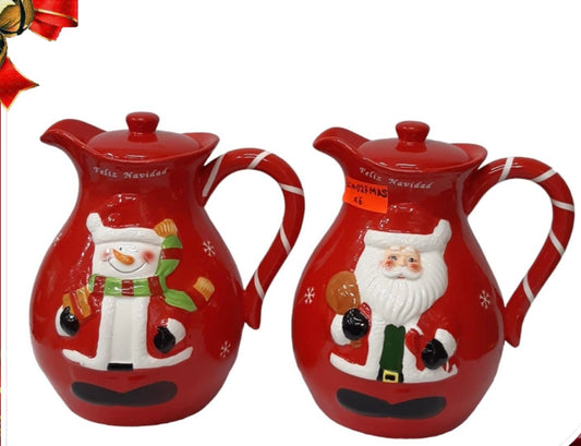 Jarra de cerámica Papá Noel o  Muñeco de Nieve ⛄️ 4 L ( MOD 7 )