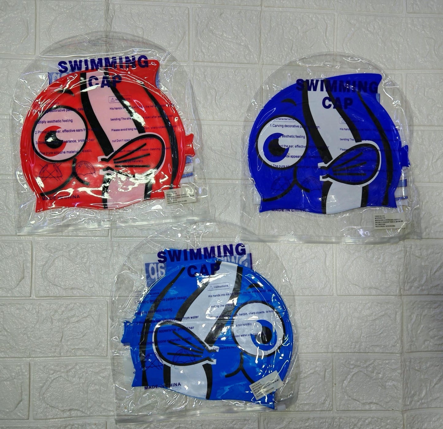 GORRO DE NATACIÓN ELÁSTICO MODELO DE PEZ*🏊‍♀️🐟🐠
