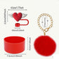 Kit protector de cañita corazón - Base & Pompom //3 pc // Red //