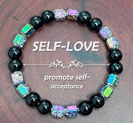 Pulsera Galvanizada  piedra rosa