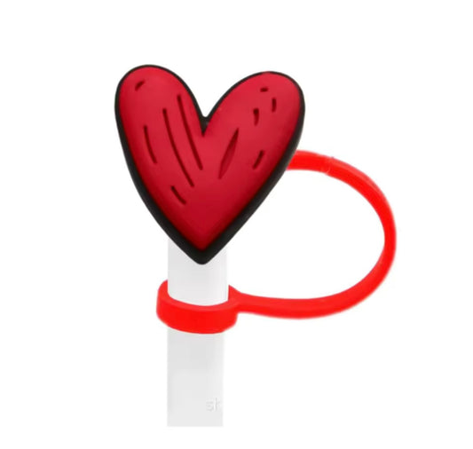 Protector de cañita corazón  rojo