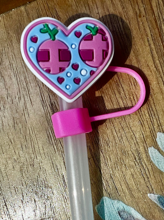 Protector de cañita  corazón celeste