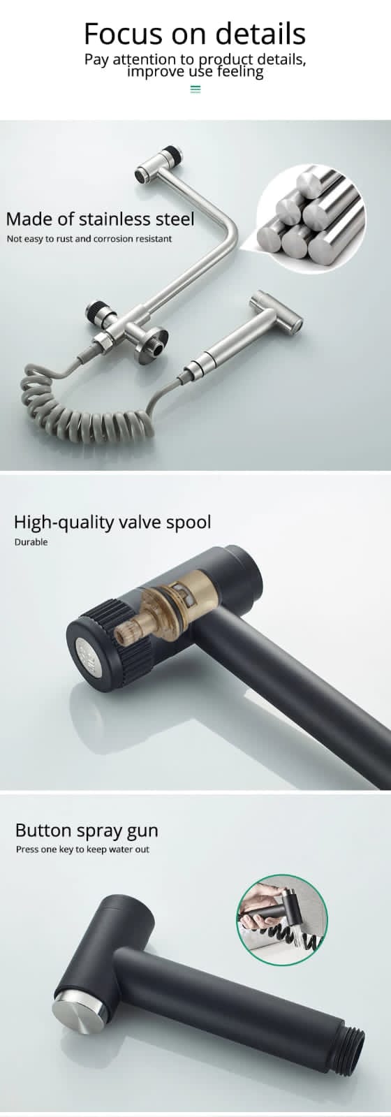Grifo pulverizador de acero