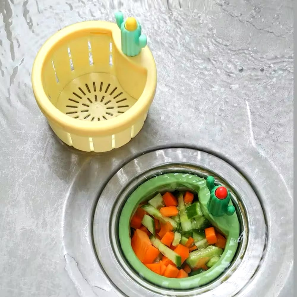 Colador de drenaje con mango de Cactus 🌵