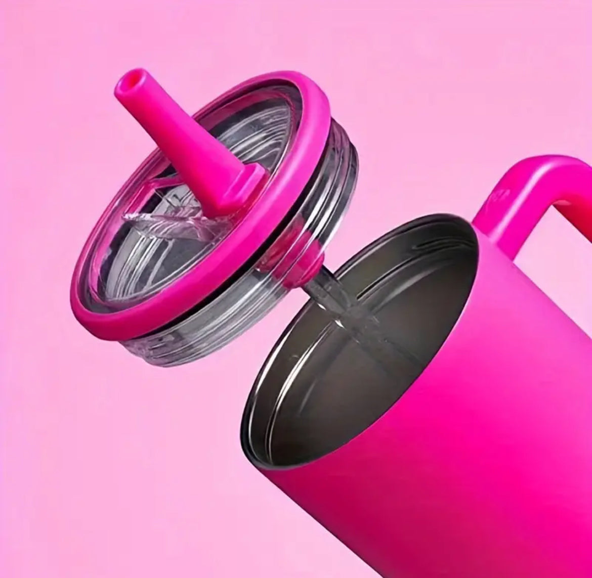 Tapa antiderrame acrílico Rosa  Roja 40 onz + Sorbete