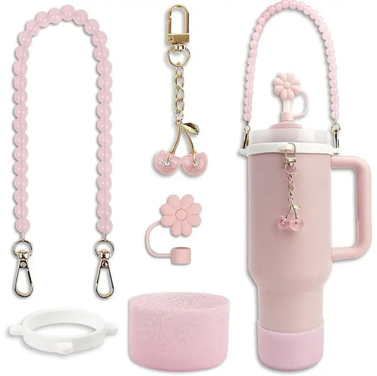 Set de accesorios de cuarzo // Rosa // 5 pc