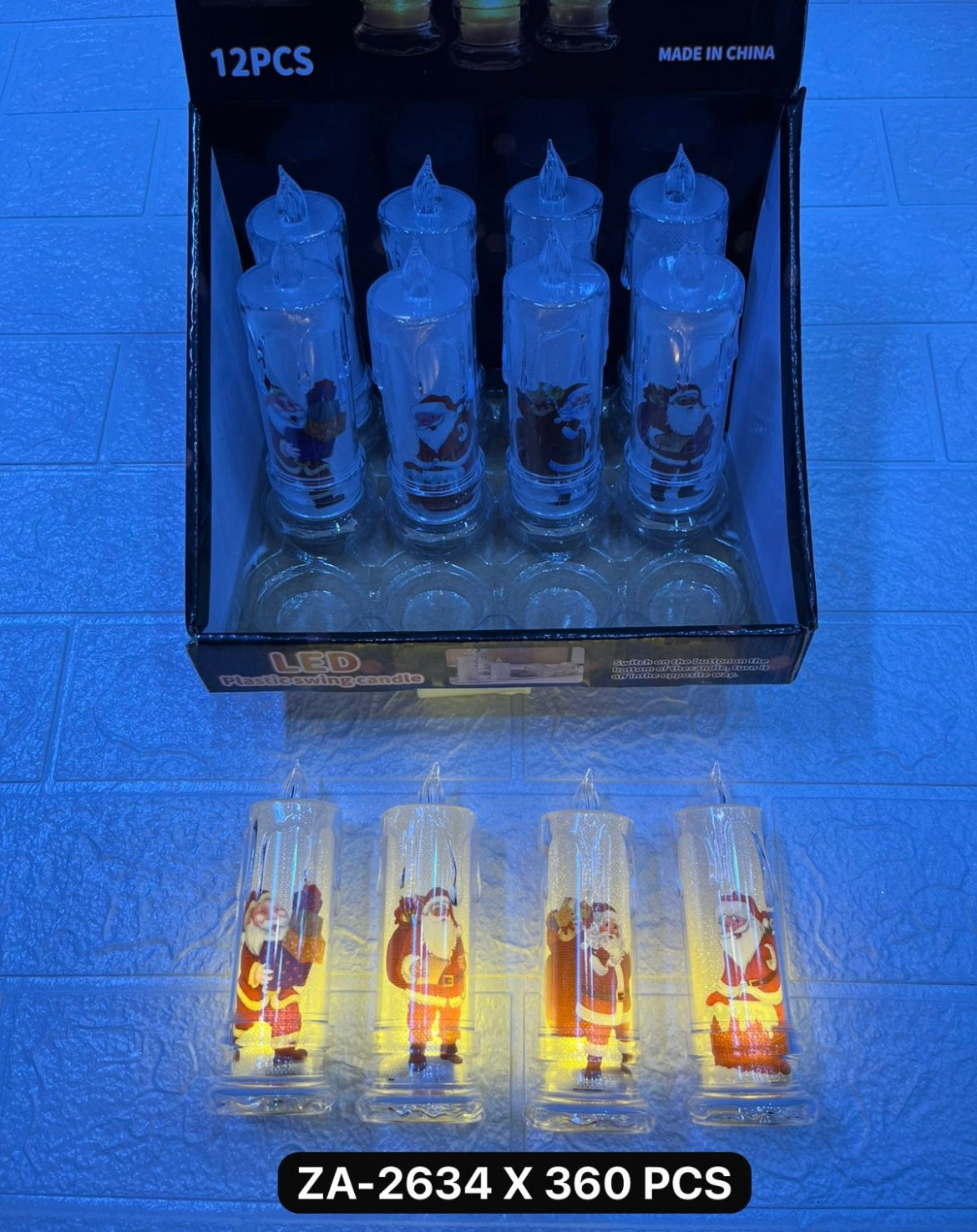 Vela acrílica navideña