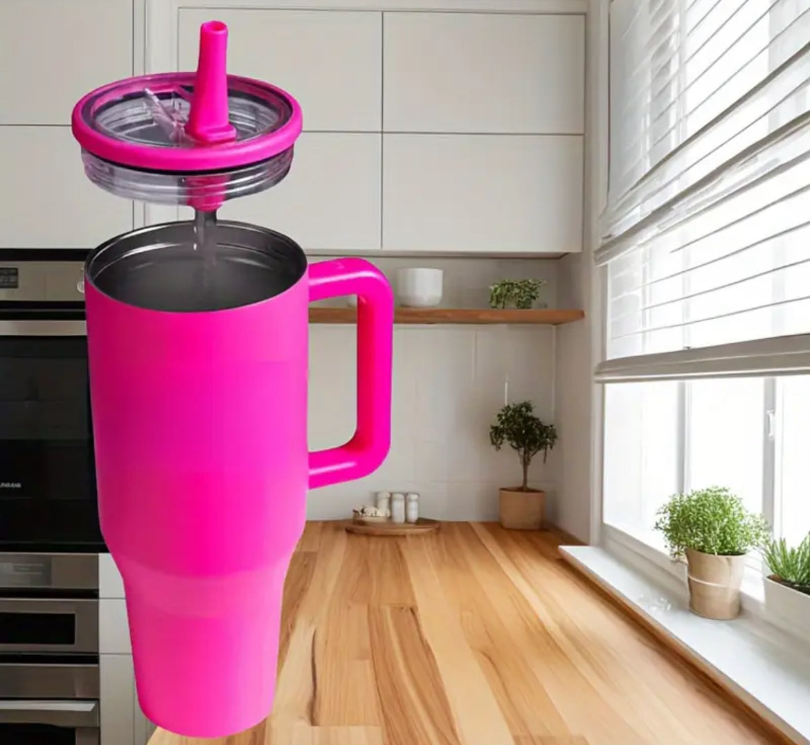 Tapa antiderrame acrílico Rosa Roja // 30 onz + Sorbete