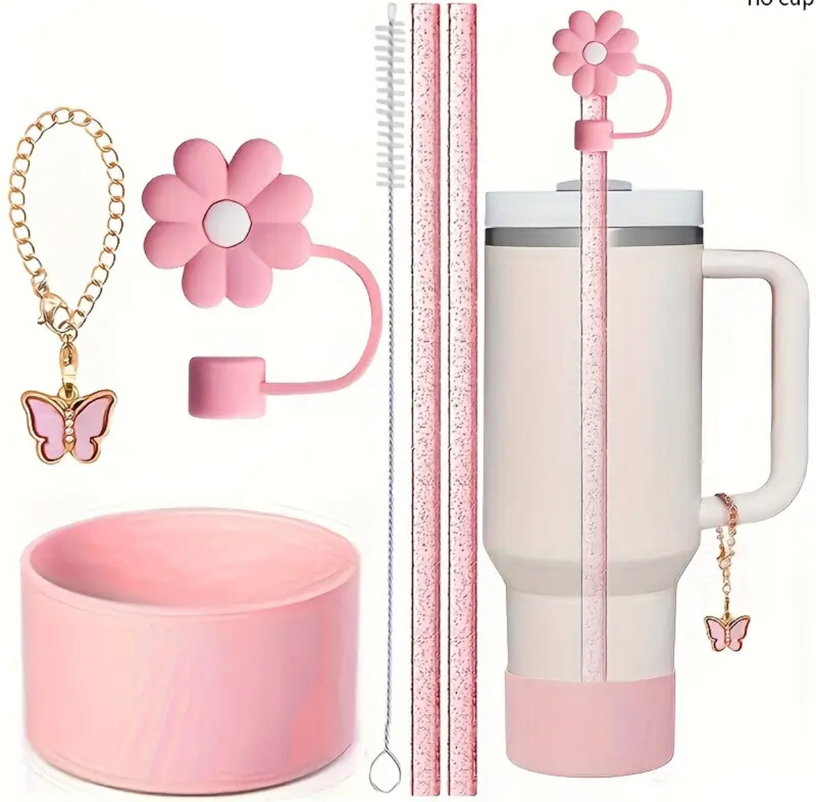 Set de 6 accesorios protectores  / Flor / Rosa