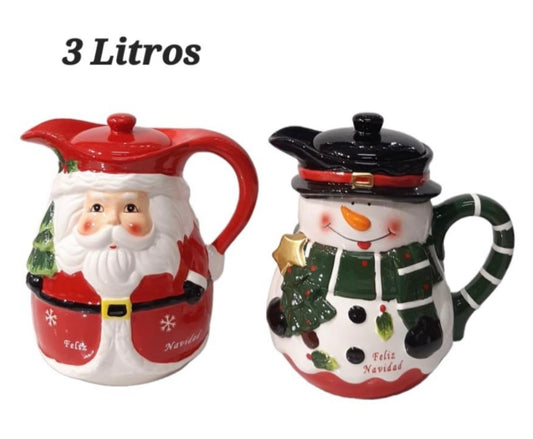Jarra de cerámica Papá Noel o Muñeco de Nieve 3 L ( MOD 4)