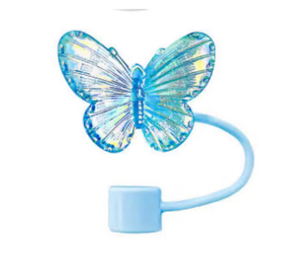 Protector de cañita mariposa - celeste