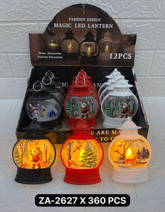 Adorno faro con luz Navidad (12 pc )
