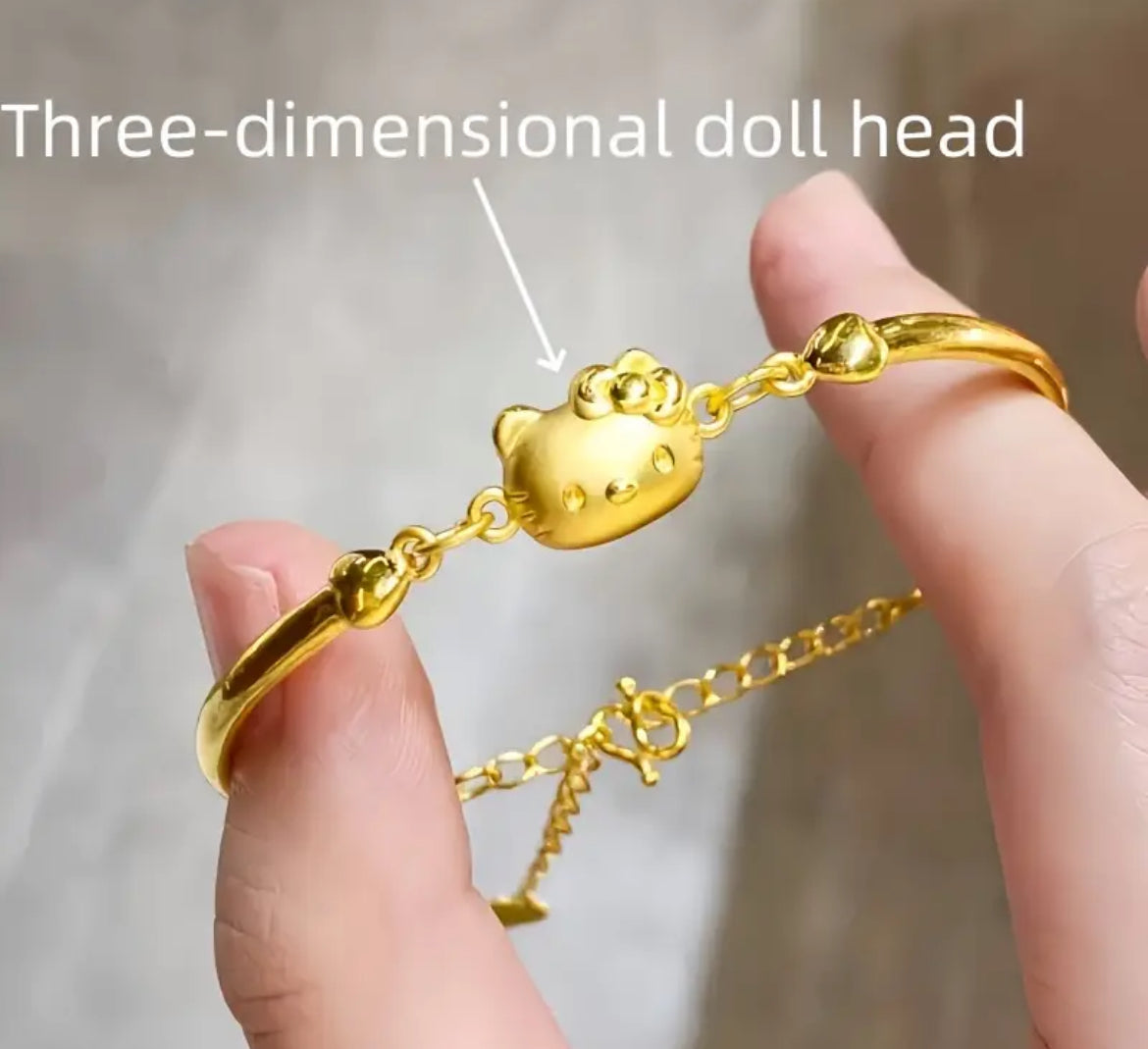 Pulsera hello Kitty dorada // acero inoxidable