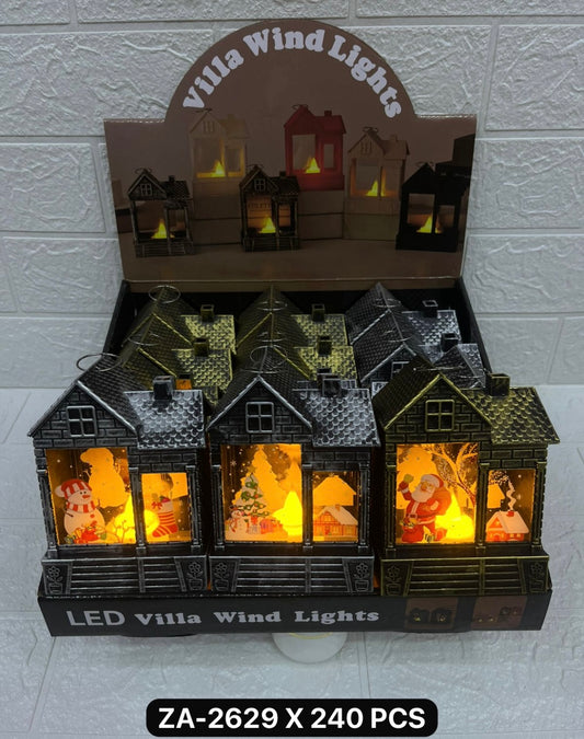 Adorno de casita con luz navideño ( 12 unidades )