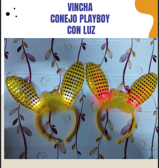 Vincha conejo Playboy con luz