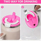 Tapa  antiderrame 2 en 1 // Rosa roja // 40 onz