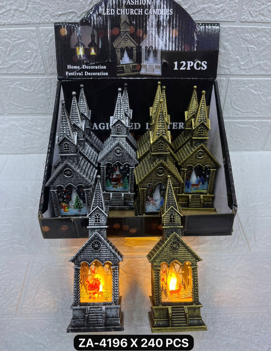 Adorno iglesia con luz (12 pc )