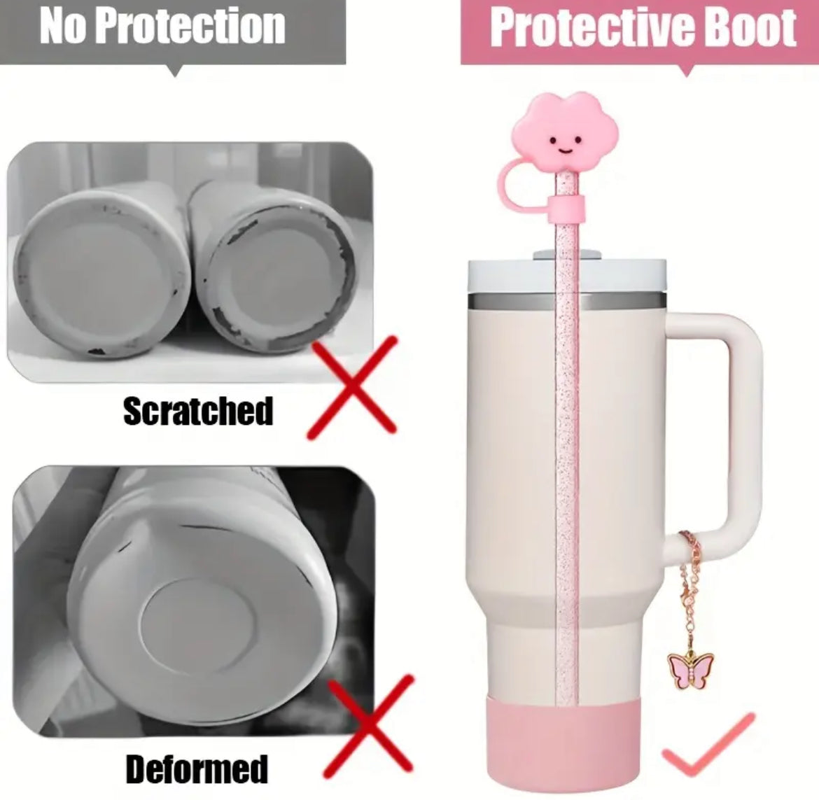 Set de 4 protectores // Base - protector de cañita nube - cañita -Dije de asa