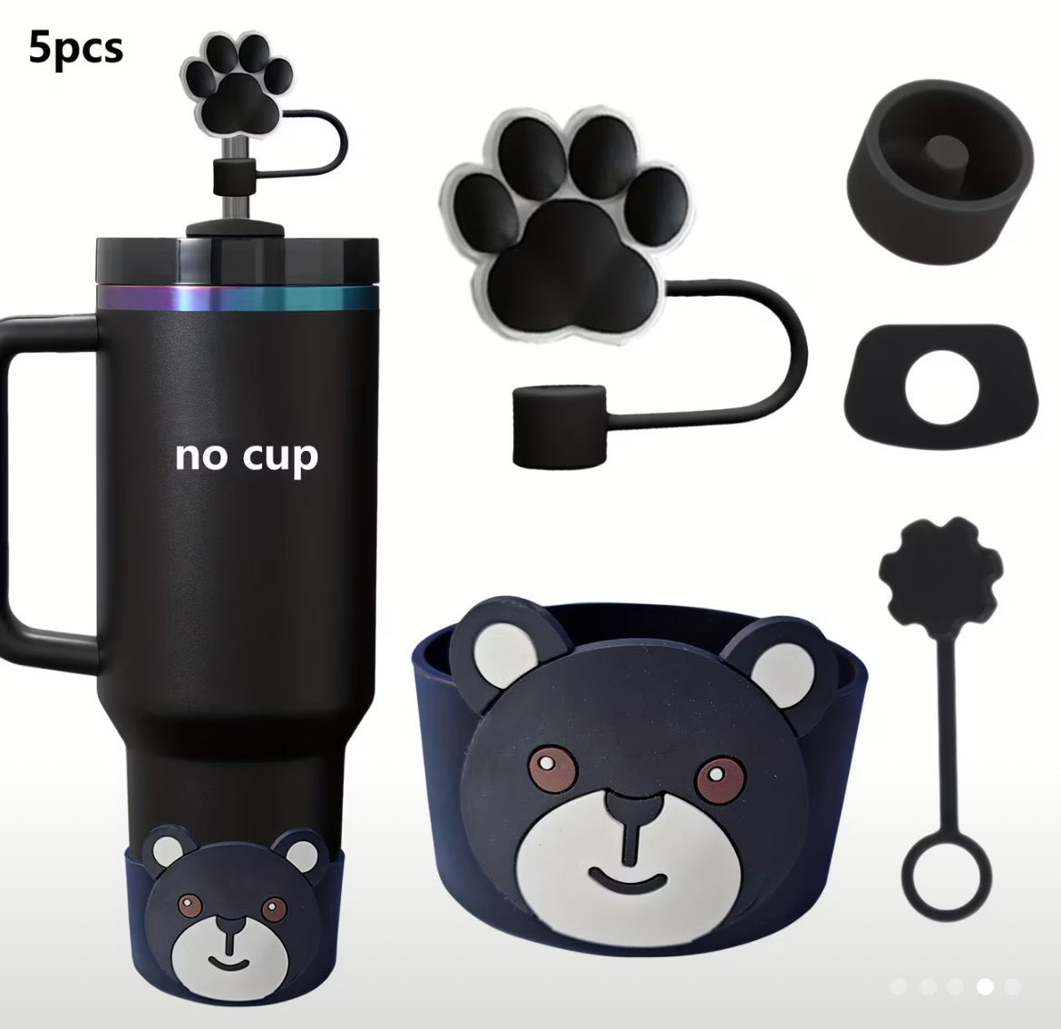 Set de accesorios 5 pc // osito // negro