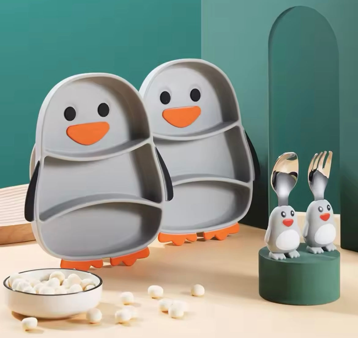 Kit de plato pingüino de silicona