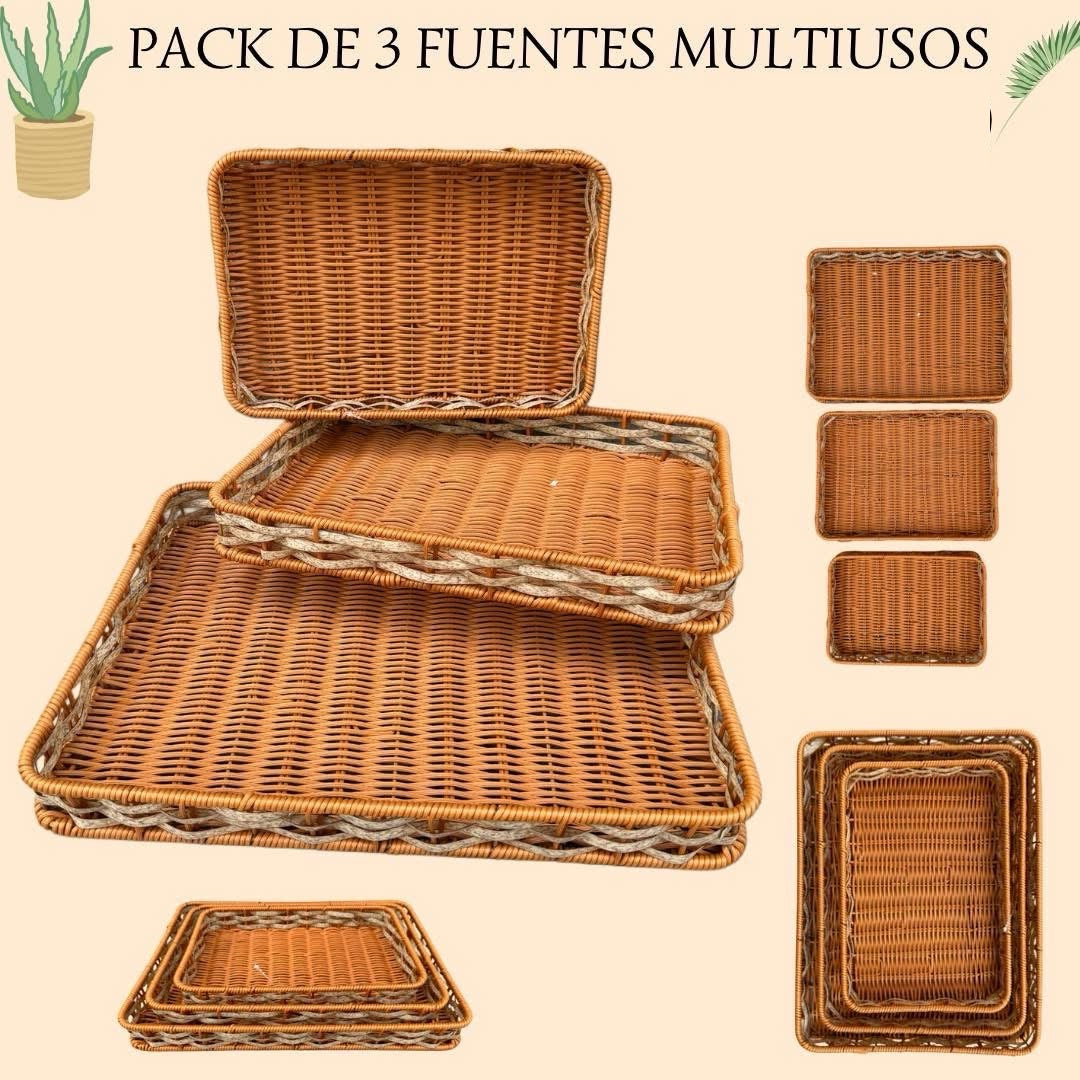Pack de 3 fuentes multiuso