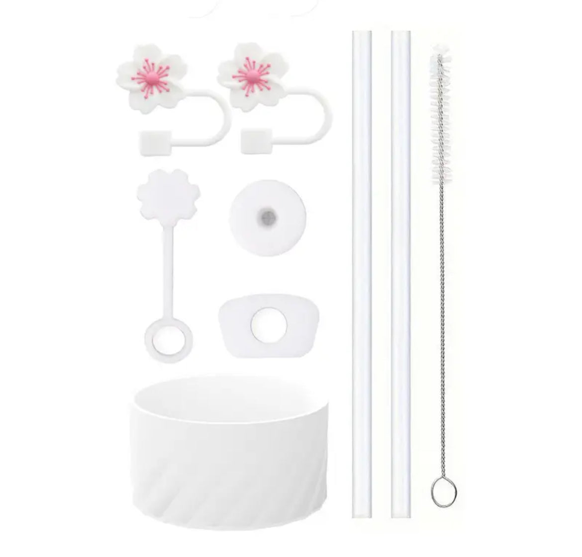Set  de protectores  9 pc / Blanco / Flor