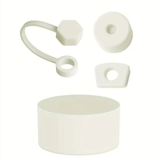 Set antiderrame + Base - Protector / Blanco marfil - Beis / 4 pc