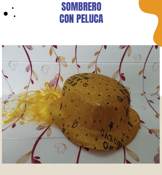 Sombrero con peluca