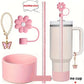 1Set de 4 protectores Base - protector de cañita flor - cañita -Dije de asa //Rosa // (Copia)