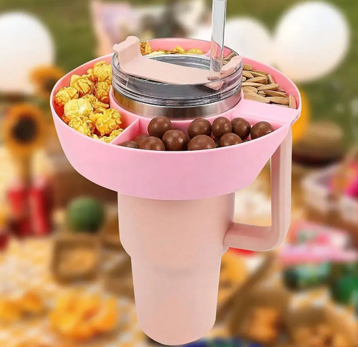 Porta Snack -  Rosa - plástico 40 onz