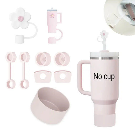 Set de protectores Antiderrame / Protector de cañita / base / Rosa / 9 pc