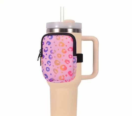Monedero neoprano leopardo rosa