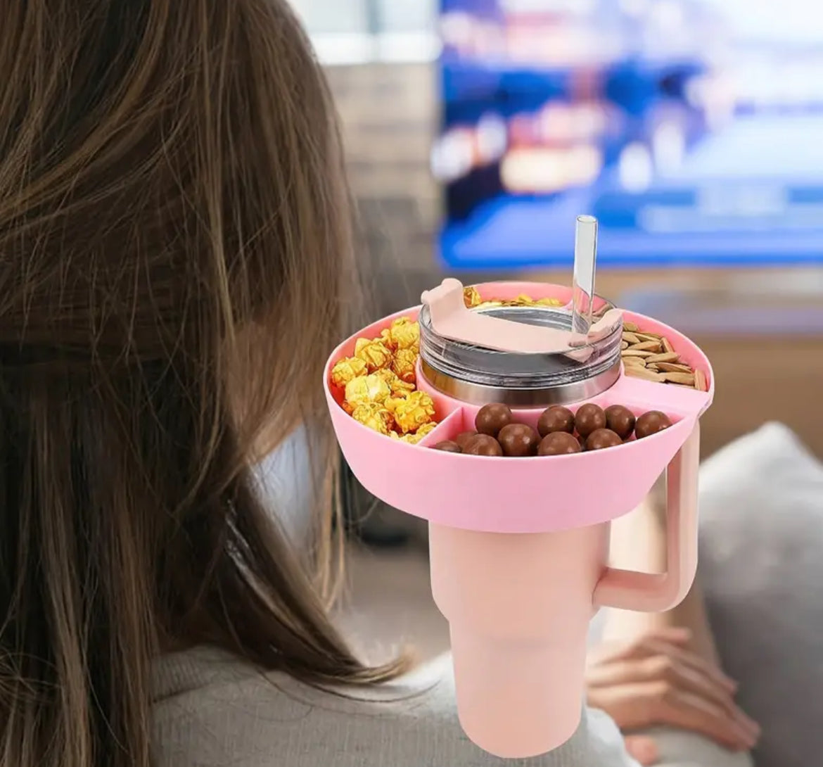 Porta Snack -  Rosa - plástico 40 onz
